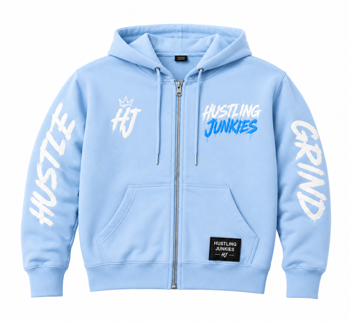 Hustling Junkies “Sky Blue”Zipper